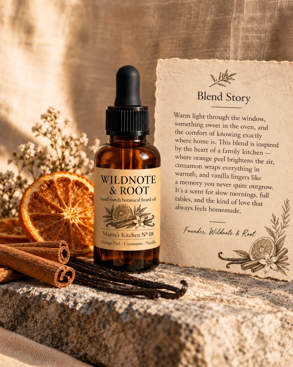 Mama’s Kitchen No. 08 beard oil and its blend story