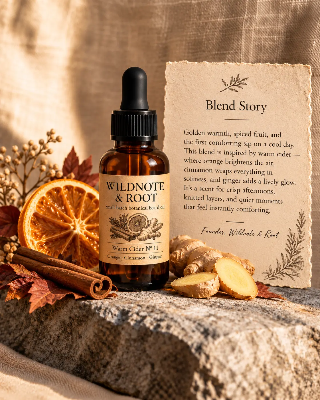Warm Cider No. 11 beard oil and its blend story