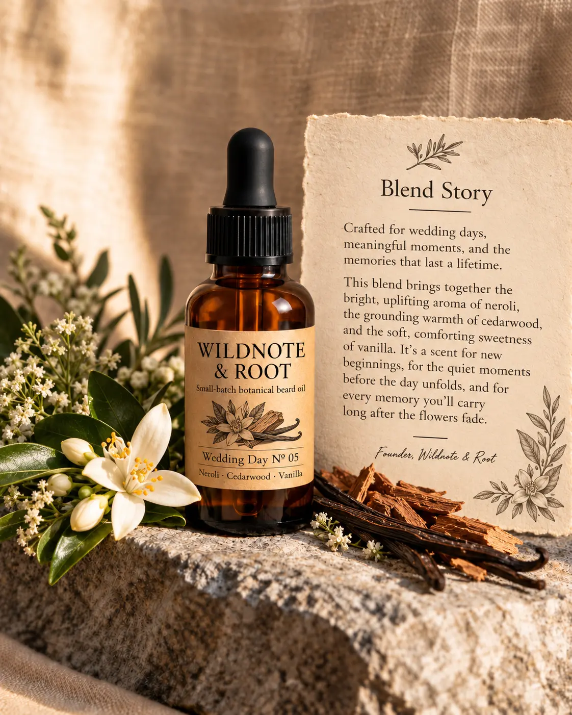Wedding Day No. 05 beard oil and its blend story